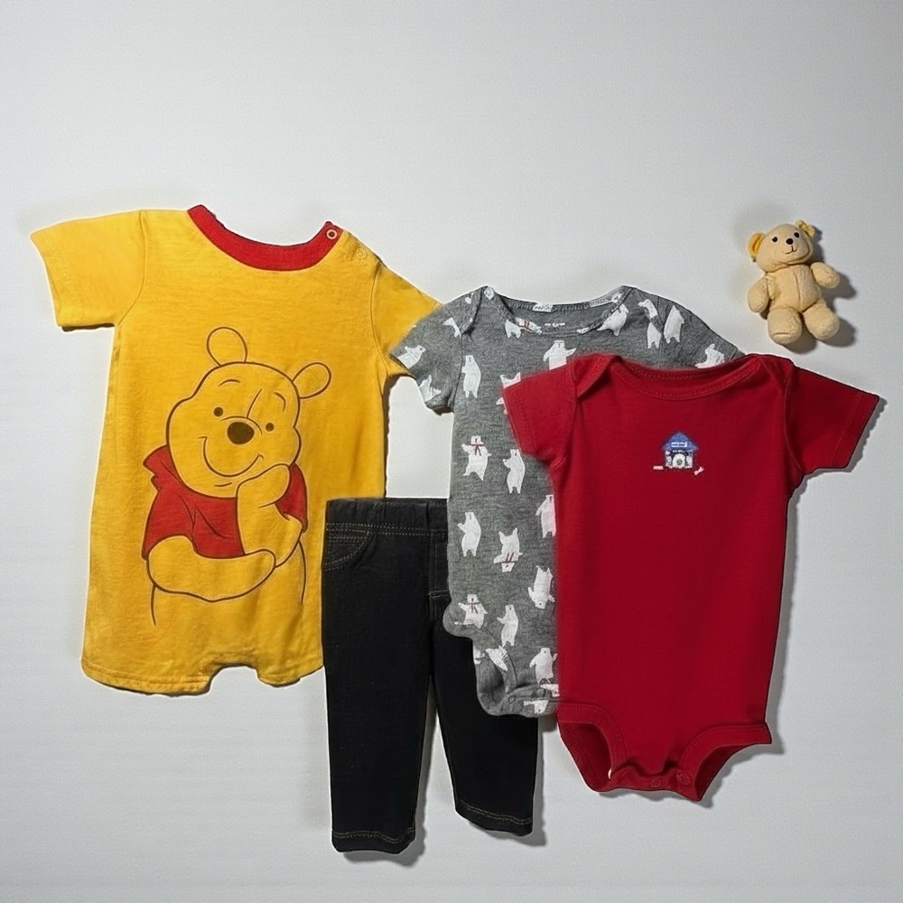 Bears & Pup Baby Bundle - Yellow, Gray, Red